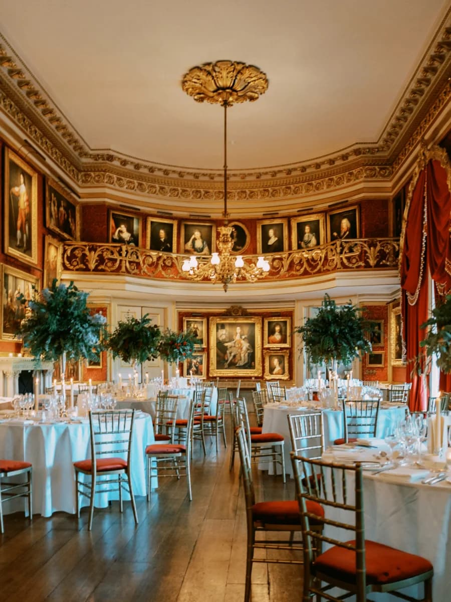 Wedding reception room at Goodwood House